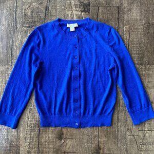 Michael Kors Collection Featherweight Cashmere Cardigan in Cobalt, Size XS